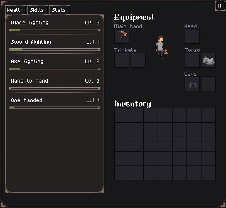 Skills screen